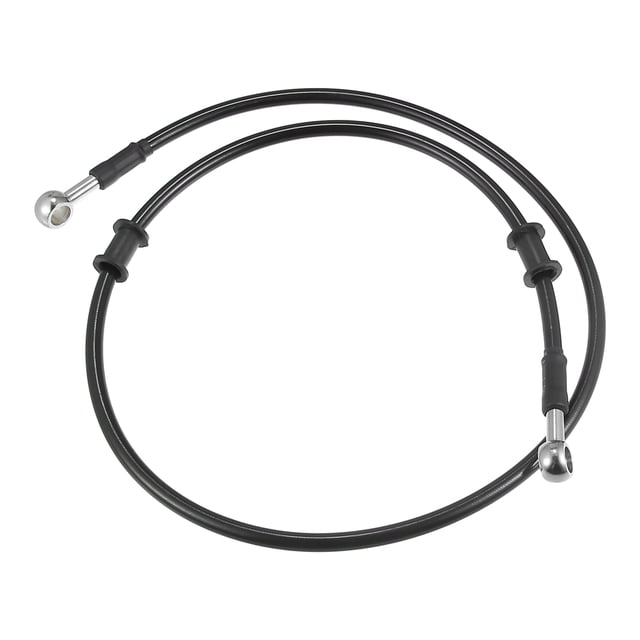 100cm 39.37 "Longitud 10mm ID Motocicleta Línea de freno hidráulico Tubo de manguera de aceite 0 ° Cable trenzado de acero inoxidable para ATV Motocross Sport Bikes Negro