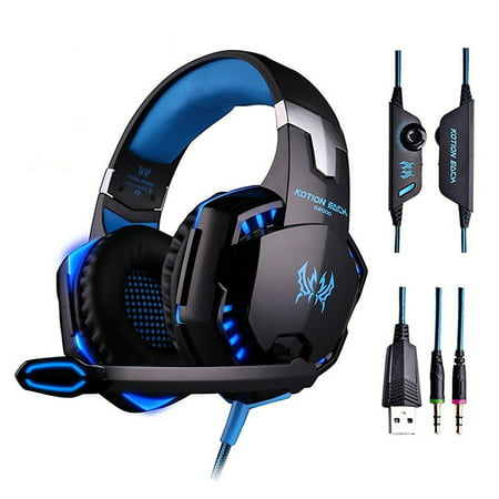 3.5mm Gaming Headset Mic LED Headphones Stereo Surround for PS3 PS4 Xbox ONE 360 Black