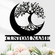 KAINSY Personalized Metal Sign, Custom Tree of life Metal Letters, Family Tree Wall Decor, Large Metal Wall Art Last Name Sign, Couples Wedding Gifts, Home Decor for Bedroom Living Room(10inches)
