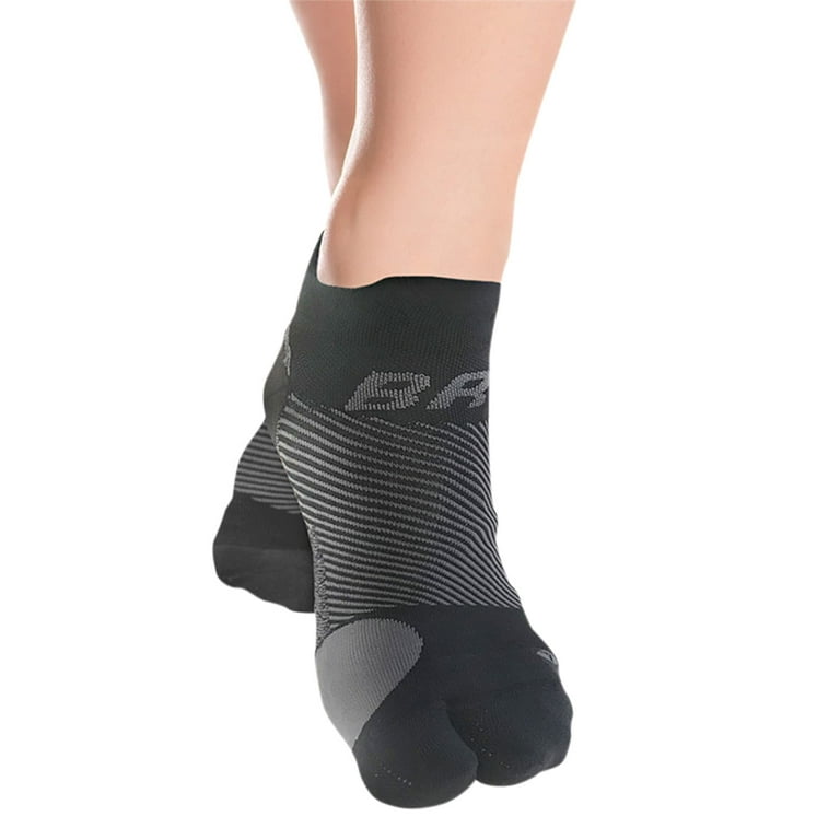 Orthosleeve BR04 Bunion Relief Socks w. Compression - Moisture Wicking  Split Toe - Black - Medium 