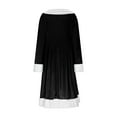 thumbnail image 4 of Christmas Dress for Women Velvet Long Sleeve V Neck Santa Outfit A Line Swing Dress Black XL, 4 of 8