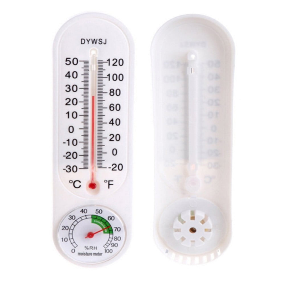 QIFEI 2Pcs Wall Thermometer Indoor Outdoor Home Office Garden Temperature  Mounted White 