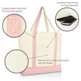 thumbnail image 2 of Dalix Capacious Embroidered Shopping Tote Bag in Pink, 2 of 5
