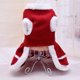thumbnail image 5 of Falda de Navidad roja para mascotas con campana de bola de pelo de lazo grueso de terciopelo de doble cara, 5 of 6