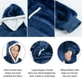 thumbnail image 4 of Qoosea Wearable Blanket Hoodie Oversized Fleece Sherpa Sweatshirt with Giant Pocket Winter Hooded Blanket for Women Men Christmas Gifts Navy Blue, 4 of 7