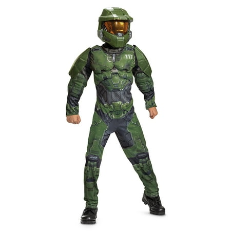 Boys Size Medium (8-10) Master Chief Infinite Light-Up Deluxe Halloween Child Costume Halo, Disguise