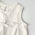 thumbnail image 7 of UngA Girls Cute Bow Crop Tank Top and Wide Leg Pants Set Two Piece Summer Outfits for Kids Toddler 3-4 Years,White, 7 of 7
