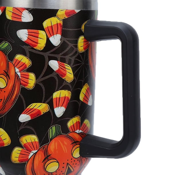 Vaso Halloween De Vidrio Borosilicato 500 Ml | Con Tapa Y Pajita, Resistente Frío/calor, Diseño Calabaza/fantasma