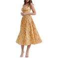 thumbnail image 4 of Franhais Women's Summer Midi Dress, Sleeveless Floral Print Button Down Flowy A-Line Tank Dress, 4 of 9
