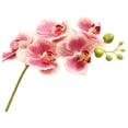 thumbnail image 2 of Artificial Flowers for Outdoors, Faux Flowers, Artificial Phalaenopsis Orchid Fake Butterfly Orchid Stems Real Touch Orchid Bouquet Realistic Maintenance-Free Floral Picks White Purple 1Pcs, 2 of 9