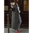 thumbnail image 6 of Women's Fashion Striped Coat Casual Comfortable Retro Street Style Autumn Winter Long Sleeve Lapel Double Breasted Outerwear, 6 of 9