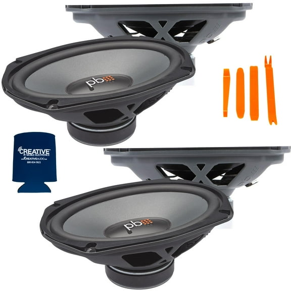 PowerBass Two Pairs of OE-690D 6X9" OEM Replacement Dual Voice Coil Speakers