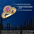 thumbnail image 2 of Gem Stone King 18K Yellow Gold Plated Silver Pink Moissanite and White Moissanite Engagement Ring for Women (1.19 Cttw, Center 6MM, Gemstone, Available in Size 5, 6, 7, 8, 9), 2 of 6