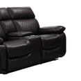 thumbnail image 5 of Contemporary Plush Faux Leather Upholstered Living Room Reclining Loveseat, Black, 5 of 5