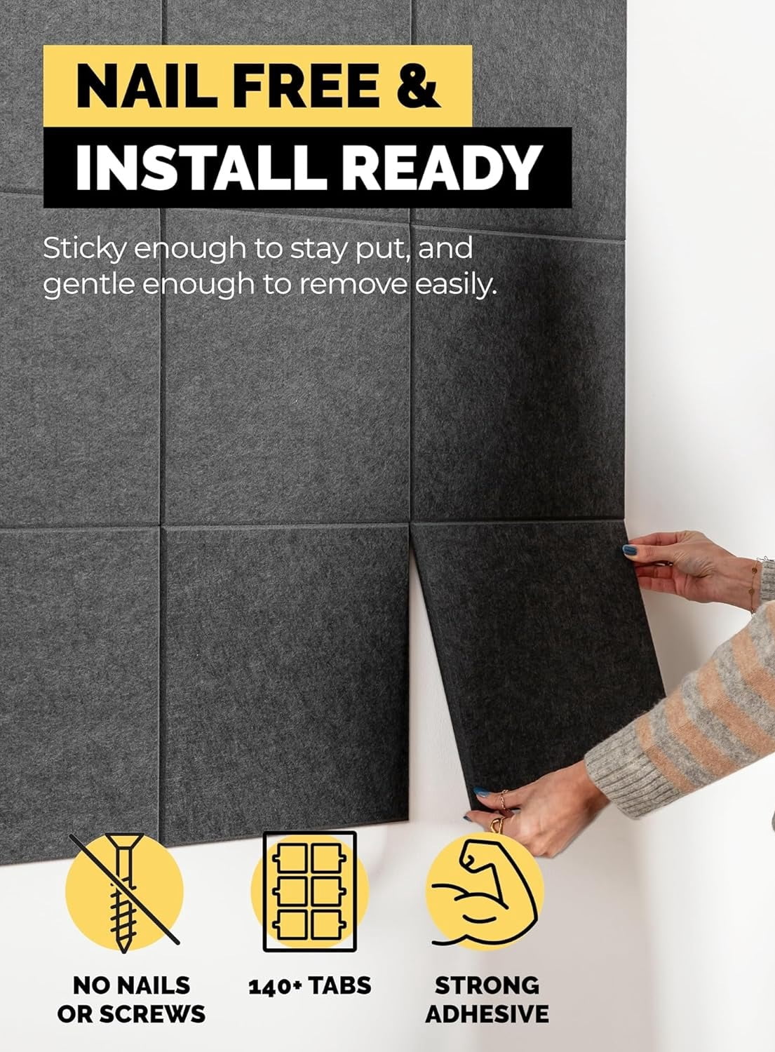 Cork Boards for Office, Dart Board Wall Protector, 59"x36" | 15 Pack | Black Bulletin Board, Cork Board, Cork Board Squares, Homasote Board, Bulletin Board Tiles (Gray Black)