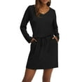 thumbnail image 3 of Dresses for Women 2025 Casual Long Sleeve Dress Trendy Fall Fashion Cozy Travel Outfits Black M, 3 of 4
