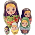 thumbnail image 3 of 5PCS Russian Nesting Dolls Traditional Wooden Handmade Painted Toy Doll Gift Toy, 3 of 8