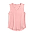 thumbnail image 6 of Ahabrexf No Sleeve Shirt Men Solid Color V Neck Vintage Worn Corners Breathable Beach Vacation Tank Top, 6 of 8