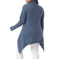 thumbnail image 4 of Agnes Orinda Women's Plus Size Turtleneck Tunic Sweater Long Sleeve Asymmetric Hem Soft Warm Casual Ribbed Knit Top Large Blue, 4 of 8