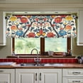 thumbnail image 3 of Yayeee Kitchen Curtains Tier Set of 2 Light Filtering 57"x36" Over Sink Window Panels, Vibrant Japanese Flowers, 3 of 7