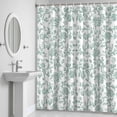 thumbnail image 5 of Pastoral Flowers Shower Curtain for Bathroom Decor, Dark Green Flower Farmhouse Plant Waterproof Fabric Shower Curtain, 48"x72" Set with 12 Hooks, 5 of 9
