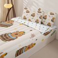 thumbnail image 3 of Homewish Funny Animal Zipper Twin Comforter Sets with Fitted Sheet and 2 Pillowcases For Kids,Cartoon Capybara Zipper Bedding Set,Colorful Polka Dots Reversible,4-Piece, 3 of 7