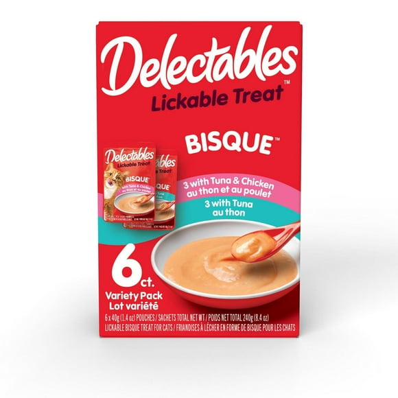 Delectables Bisque Lickable Wet Cat Treat Variety Pack 6 Pack