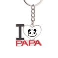 thumbnail image 1 of Animal Panda Round Plush Lovely Cat Keychain Metal Keyring Holder Love PAPA Father, 1 of 3