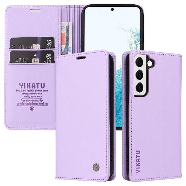 Funda para Samsung Galaxy S22 Estuche de Cuero PU Tipo Cartera con Ranuras para Tarjetas y Cierre Magnético
