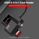 thumbnail image 2 of Lector de tarjetas Lenovo Lector de tarjetas Lenovo D303 USB3.0 4 en 1 lector de tarjetas SD/TF/MS/CF transmisión de alta velocidad carcasa ABS compatible con lectura de datos simultánea Lector d, 2 of 7