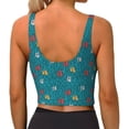 thumbnail image 4 of Picia Funny Cat Blue Sports Bra for Women,Padded Strappy Sports Bras Medium Support Yoga Bra with Removable Cups,Running Yoga Bra-XX-Large, 4 of 9