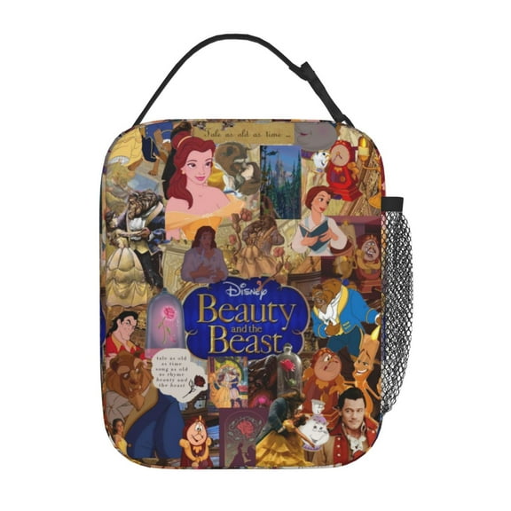 Insulated Lunch Box Cooler Tote, Beauty And Beast Meal Bag with Shoulder Strap for Work Outdoor