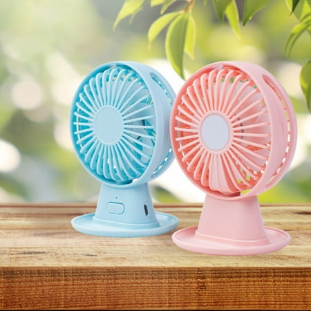 

Hesroicy Mini Portable USB Rechargeable Adjustable Three Wind Speeds with Night Light Desktop Cooling Fan for Home