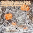 thumbnail image 2 of Happydeer Halloween Decoration White Spider Web Stretchable Cotton Cobweb Decor with 100 Plastic Spiders Safe Indoor Halloween Props (Type A), 2 of 13
