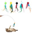 thumbnail image 1 of Juguete interactivo con plumas para gatos: palo estimulador de mano con succión potente para gatos para ejercicios de rascado de gatitos en interiores, 1 of 5