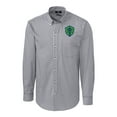 thumbnail image 2 of Men's-Cutter & Buck  Charcoal Seattle Sounders FC Easy Care Stretch Gingham Long Sleeve Dress Top, 2 of 3