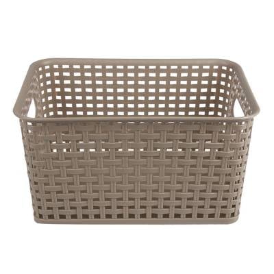 Canasta Cubasa Ratán Plástico Mediana 12 Litros Gris