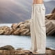 thumbnail image 5 of Pantalones de lino casuales para hombre, pantalones holgados con piernas rectas, cintura elástica, pantalones de verano para playa y yoga, 5 of 5