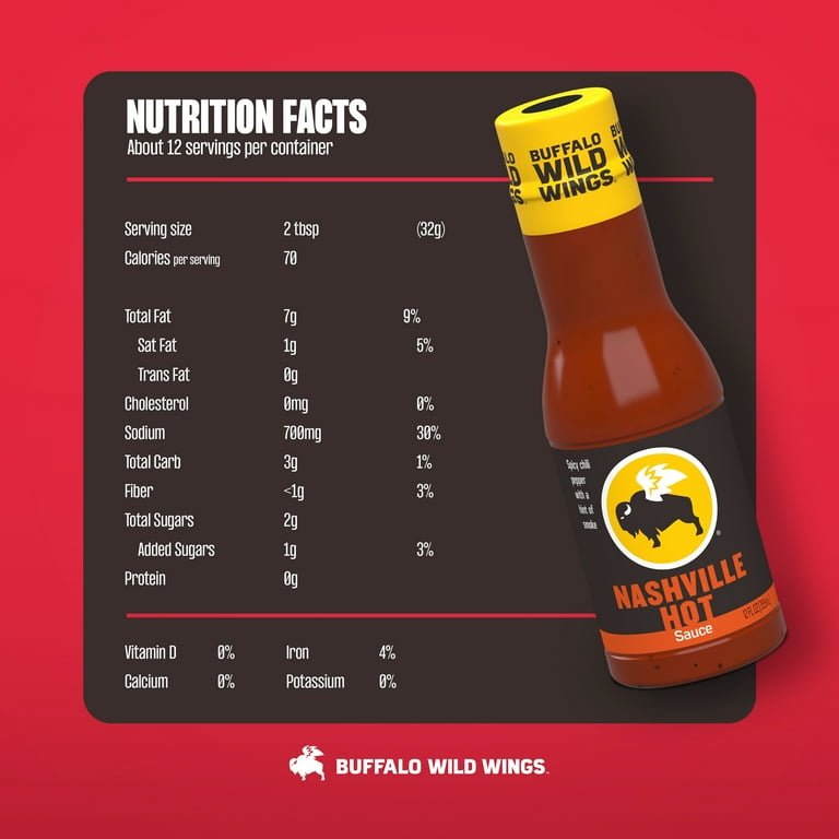 pack) Buffalo Wild Wings Nashville Hot Sauce, 12 oz