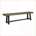 thumbnail image 5 of Outdoor Benches, Rustic Modern Acacia Wood Set of 2 - Sandblast Gray & Black | Patio Backyard | Grey+Black | Acacia Wood, 5 of 13