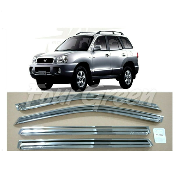 Chrome Side Window Wind Visors Sun Rain Guards Vent Deflectors for