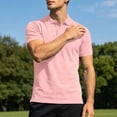thumbnail image 6 of Luvrsol Mens T Shirt Solid Basic Turndown Collar Short Sleeve Regular Fit Plain Cotton Daily Tops S-3XL, 6 of 8