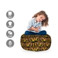 thumbnail image 2 of Autumn Damask Storage Toy Bag Chair, Ornamental Antique Style Repetitive Swirl Shapes Image, Stuffed Animal Organizer Washable Bag, Small Size, Charcoal Grey and Multicolor, by Ambesonne, 2 of 3