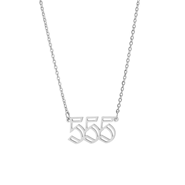 Collier Pendentif Numéro d'Ange 1 Pce Plaqué Or/argent en Acier Inoxydable Bijou Adapté pour Femmes