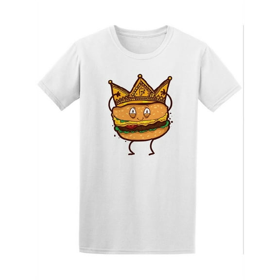 Funny Cartoon Cheeseburger King Men T-Shirt - Image by Shutterstock, Male 4X-Large