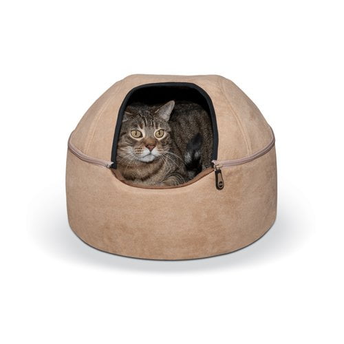 K&H Pet Products Kitty Dome Cat Bed, Small, Tan