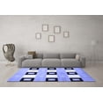 thumbnail image 3 of Ahgly Company Indoor Square Checkered Blue Modern Area Rugs, 6' Square, 3 of 4