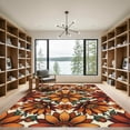 thumbnail image 2 of ODIKA 6'x9' Machine Washable Non-Slip Area Rug, Bohemian Burnt Orange High Traffic Rug, Orange, 1269085, 2 of 7