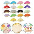 thumbnail image 2 of 7 Inch Folding Paper Fan Chinese Style Blank Paper Fan Folding Fan Handmade Fan Wedding Gift Gift Party Souvenir, 2 of 12