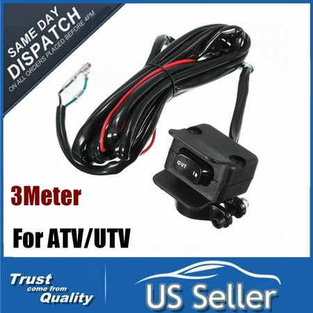 Car ATV UTV Truck 12V Solenoid Relay Contactor & Winch Rocker Thumb Switch COMBO